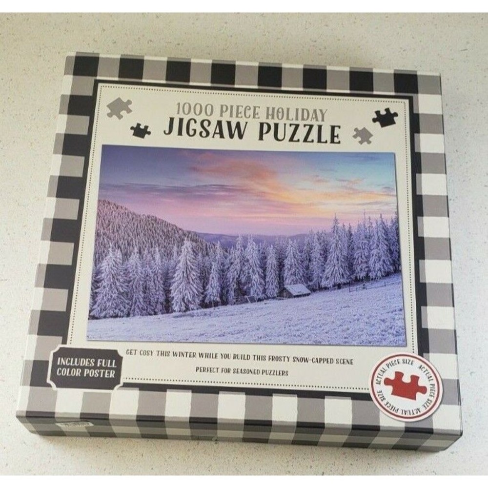Wondershop Winter Scene 1000 Piece Jigsaw Puzzle & Full Color Poster Snow Cap
